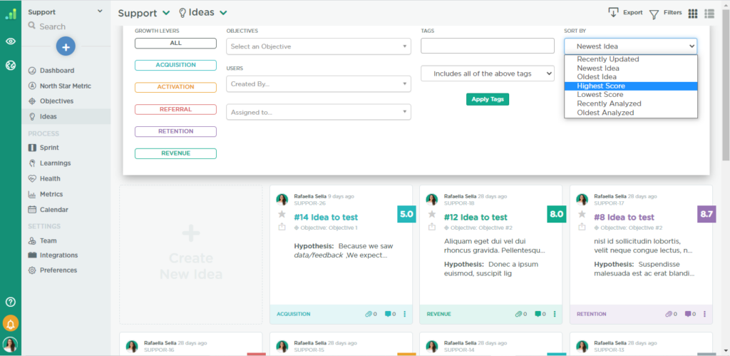 GrowthHackers Experiments Prioritising Ideas