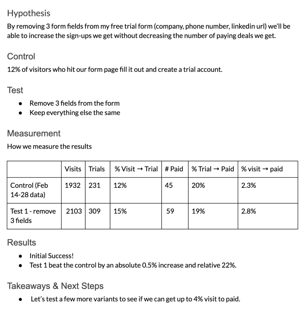 Growth Minded growth test template