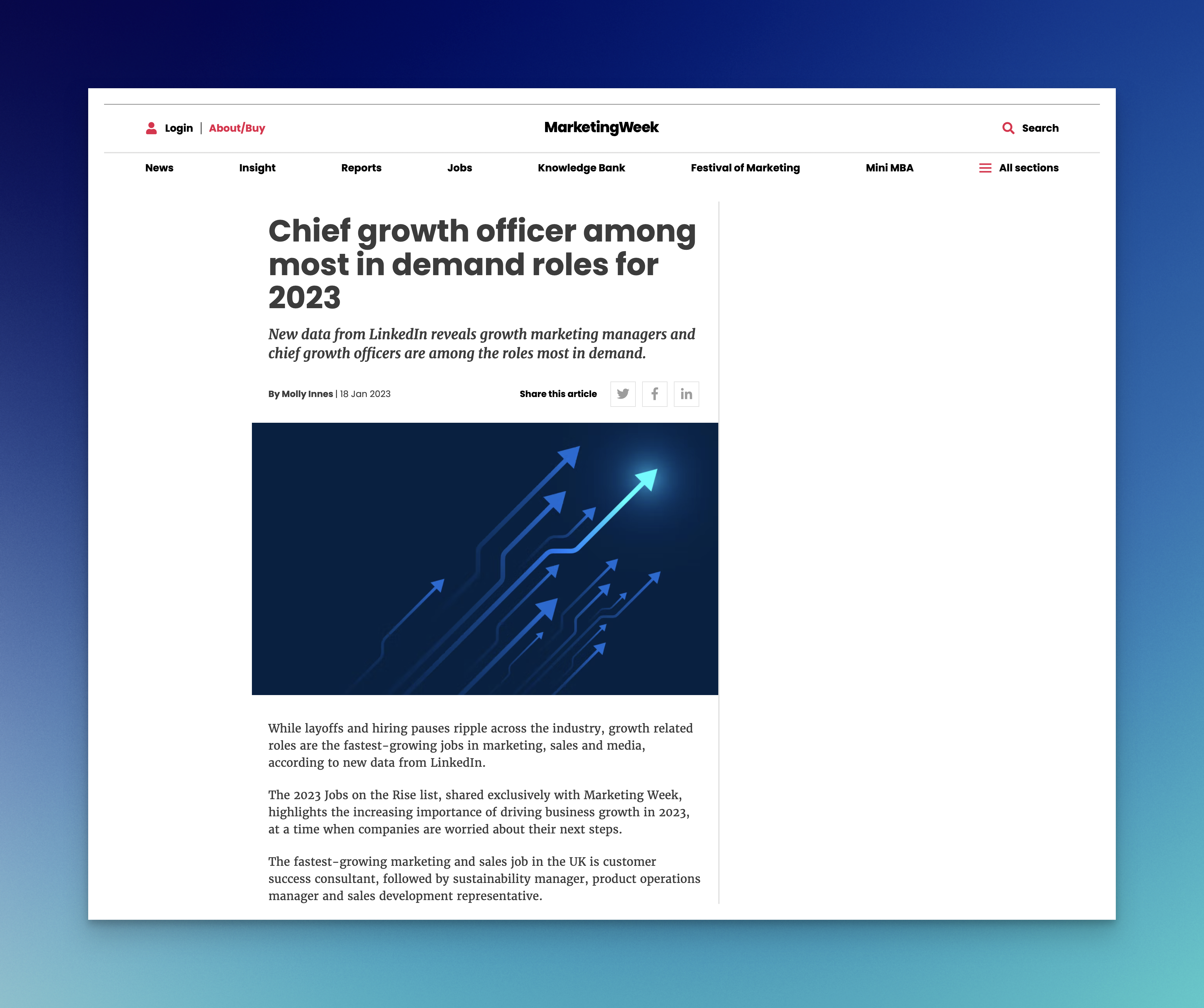 Growth marketing managers and chief growth officers are among the roles most in demand