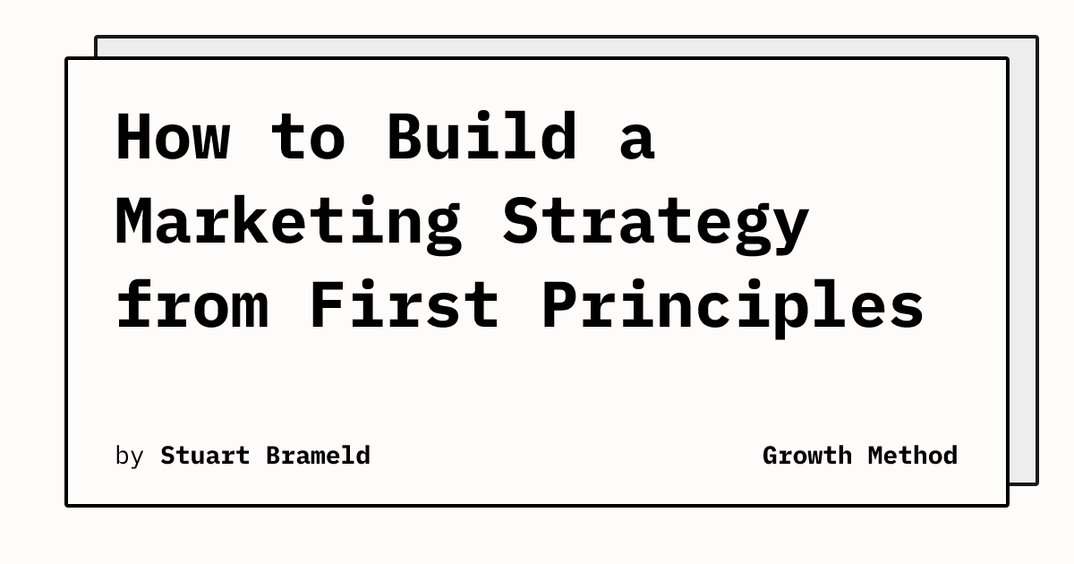 How to Build a Marketing Strategy from First Principles | Growth Method